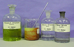 Two precipitates form from a reaction of 3 chemicals