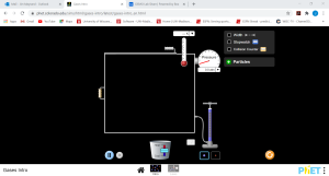 A graphic showing a representation of a sealed box, an air pump, a heat source, and a scale